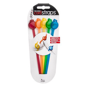 Dotz Reusable Bright Colored Cord Straps DCS201AN5-C
