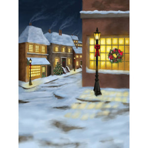 Denny Manufacturing 10x20' Victorian Christmas Freedom Cloth Backdrop CPM6468