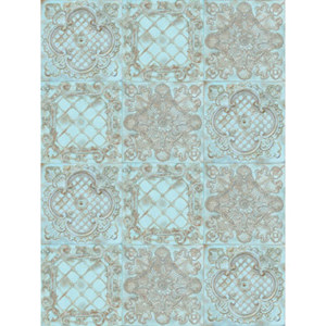 Denny Manufacturing 5x7' Euromix Pale Blue Tile Freedom Cloth Backdrop CPM665657