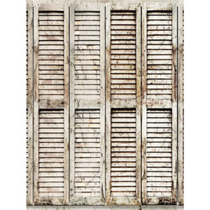Denny Manufacturing 5'x7' Whitewash Shutters Freedom Cloth Backdrop: Picture 1 regular