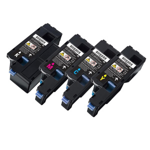  Dell Complete Toner Kit for C1760NW, C1765NF,1250C, 1350CNW & Other Specific Color Printers - includes:  XKP2P Black Toner Cartridge, MHT79 Magenta Toner Cartridge, YX24V Cyan Toner Cartridge,, & J95NM Yellow Toner Cartridge, Page Yield: 700 Pages 