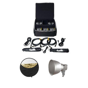  Dynalite MK4-2302 Kit with MP400 400W/s RoadMax Power Pack, Three MH2050 Roadmax Flash Head and Two Umbrellas - Bundle with Westcott 40" 5-in-1 Collapsible Reflector &  Parabolic Reflector 10" 