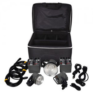  Dynalite MK8-22100 Kit with Two MP800 800W/s RoadMax Power Pack, Two MH2065v Roadmax Flash Head and One SH2000 Studio Flash Head 