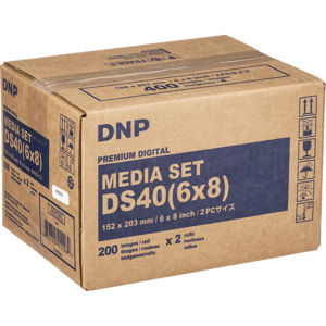  DNP DS40 6x8" Dyesub Printer Paper, 400 Glossy Prints 