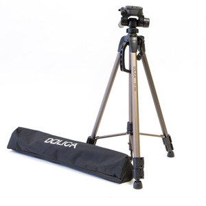  Dolica 63" Lightweight Tripod with 3 Way Pan Head, 3 Position Leg Angle Adjustment Locks, Supports 7 Lbs. 