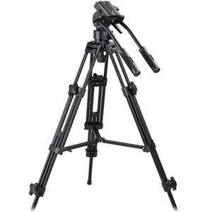  Dracast DVT-Pro-1 3-Section Aluminum Video Tripod with Fluid Head, 13.2lbs Capacity, 54.3" Maximum Height 