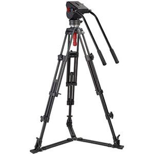  Dracast DVT-Pro-2 3-Section Aluminum Video Tripod with Fluid Head, 17.6lbs Capacity, 68.7" Maximum Height 