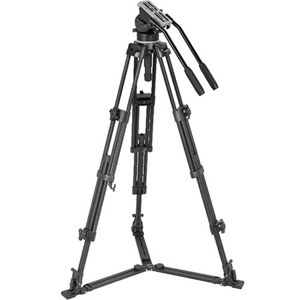  Dracast DVT-Pro-4 3-Section Aluminum Video Tripod with Fluid Head for FT-9911 Dolly, 26.5lbs Capacity, 66.7" Maximum Height 