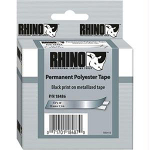 Dymo 18486 1/2"x18' Metalized Permanent Polyester Labels 18486