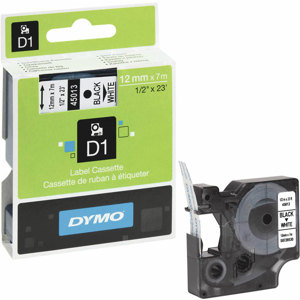Dymo Black Print/White Tape, 1/2 Inch x 23 feet: Picture 1 regular