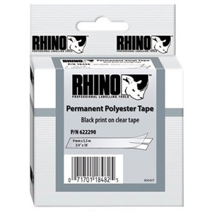 Dymo 622290 3/4"x18' Clear Permanent Adhesive Polyester Labels 622290
