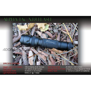  ExtremeBeam XT8-L LED Flashlight Kit with Raised Button & Non-Momentary Switch for Police Tactical Use, 8,500 Lux 