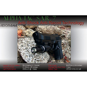  ExtremeBeam SAR 7 Military LED Flashlight with Shoulder Protected Rear Button, ART, Rechargeable Batteries & Charger, 2,500 Lux, Black 