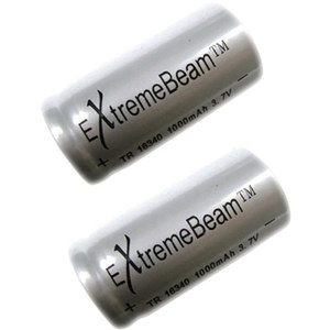 ExtremeBeam Tungsten Carbide 4.2 V CR123 Rechargeable Batteries, 2 Pack 