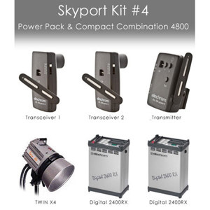  Elinchrom 4800 Watts Digital Power Set 4 with Two 2400RX Power Packs and Twin x 4 Flash Heads and Skyport EL10327.2 