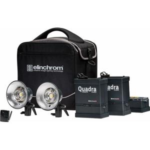  Elinchrom Quadra Hybrid Twin Set A, Includes Quadra Hybrid RX, RQ Lithium-Ion Battery, RQ Hybrid Action Head, EL-Skyport Transmitter, ProTec Bag Poly 