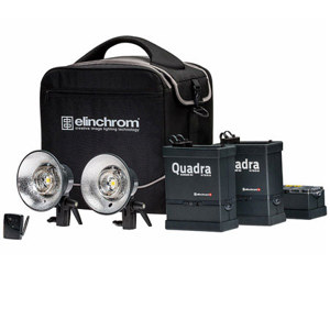  Elinchrom Quadra Hybrid Twin Set S, Includes Quadra Hybrid RX, RQ Lithium-Ion Battery, RQ Hybrid Action Head, EL-Skyport Transmitter, ProTec Bag Poly 