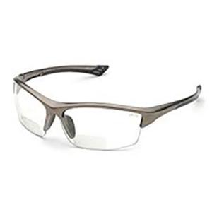  Elvex RX-350C Sonoma Clear Polycarbonate BiFocal Safety / Fashion Glasses with +2.0 Diopters, Brown Frame 