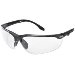  Elvex Sphere-X  Anti-Fog Polycarbonate Lens, Black Vented Frame, Adjustable Temples, Clear 