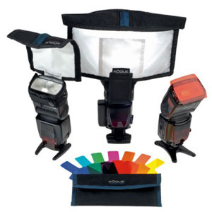  ExpoImaging Rogue Starter Lighting Kit, Includes Rogue Small FlashBender Reflector, Rogue Small Diffusion Panel, Rogue Bounce Card/Flag, Gel-Band 