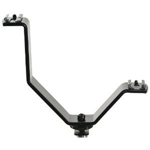  Adorama V-bracket with 2 Standard Flash Shoe Mounts 