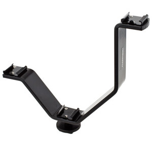  Adorama V-bracket with 3 Standard Flash Shoe Mounts 