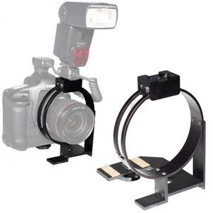  CAM Engineering Reporter Flash Bracket (Ring Style), Large 4.6" ID Rotating Flash Mount for SLR Cameras with a Vertical Grip 