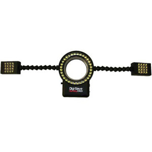  Digi-Slave Flex Ring 6400, Compact Lightweight LED Ring Light with Twin Lights & Removable Diffuser for Digital / Macro Photography, Fits Most Lens Sizes to 77mm 