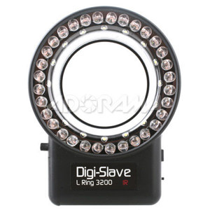  Digi-Slave L-Ring 3200, Powerful, Versatile LED Ring Light with Ultra II Infra-Red LED Light, Focusing Light, & Removable Diffuser - Continuous or Flash for Digital Macro Photography 