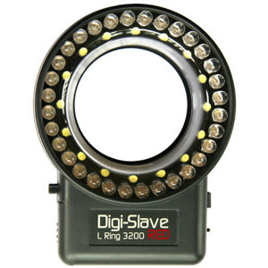 Digi-Slave L-Ring 3200, Powerful, Versatile LED Ring Light with RED LED Light, Focusing Light, & Removable Diffuser - Continuous or Flash for Digital Macro Photography 