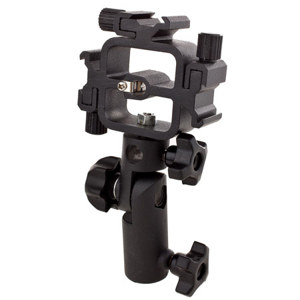  Flashpoint Triple Shoe Mount Bracket-Cast Metal with Umbrella Tilt Holder 