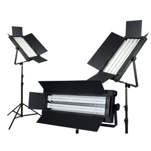  FloLight KIT-FL-2200AWD3GR Green Screen Lighting Kit with 2 FL-220AWD Light, 1 FL110AWD Light and 2 FL-330AWD Light 