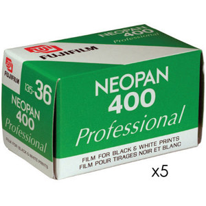 Fujifilm Neopan 400 35mm B/W Film, 36 Exposure, 5-Pack: Picture 1 regular