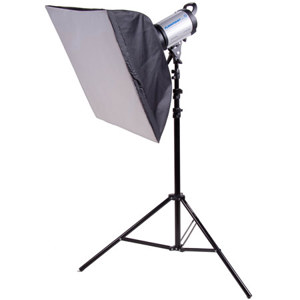  Flashpoint 320 Monolight Kit, 150 Watt Second, One Monolight Kit with 9.5'black Light Stand and 24x24" Softbox 