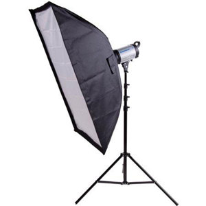  Flashpoint 320M Monolight Kit, 150 Watt Second, One Monolight Kit with 9.5' Black Light Stand and 24x36" Softbox 