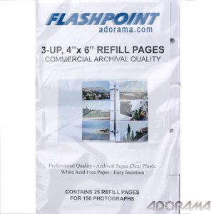 Flashpoint 3-Ring Proof Album Refill, 4x6in 3-Up, White: Picture 1 regular