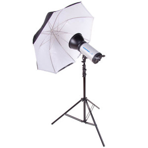  Flashpoint 620M Monolight Kit, One 300 Watt Second Monolight with Stand and Umbrella. 
