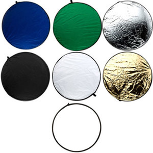  Flashpoint 32" 7-in-1 Collapsible Disc Reflector, Translucent, White, Black, Silver, Gold, Chroma Blue & Green, with Zippered Carrying Case 
