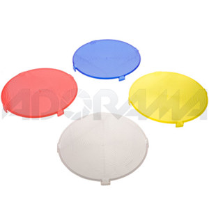 Flashpoint Q Series Filters. Set of 3 Color Filters (Yellow, Blue and Red) and a Diffuser. Fits into the "Q" Series Beauty Dish Reflector. These Are Also Part of the "Q" Series Accessories Kit.