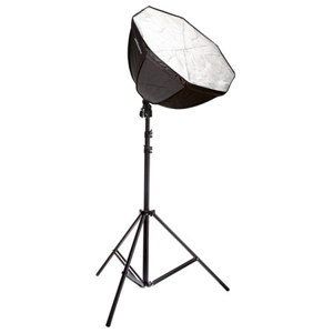  Flashpoint II  Soft Box for Continuous lighting 24" & Fluorescent Lamp - Bundle - with  Pro Air Cushioned Black Lightstand 