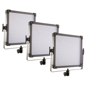  F & V Lighting K4000 Daylight 3 LED Studio Panel Kit with 3-Stud Anton Bauer Battery Plate, 5600K Balanced 