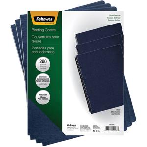 Fellowes Navy Linen Oversize Binding Covers, 200 Pack: Picture 1 regular