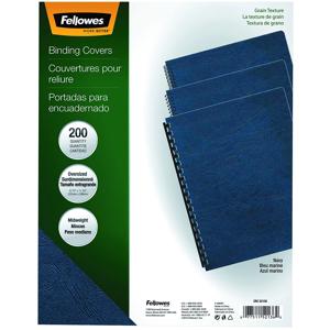 Fellowes Navy Grain Oversize Binding Covers, 200 Pack: Picture 1 regular