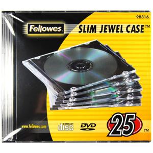 Fellowes NEATO Thin CD Jewel Case, Clear, 25 Pack: Picture 1 regular