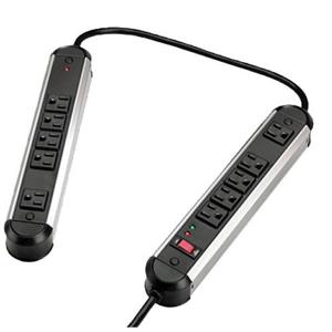 Fellowes 10-Outlets Metal Split Surge Protector, Black/Metallic Gray: Picture 1 regular