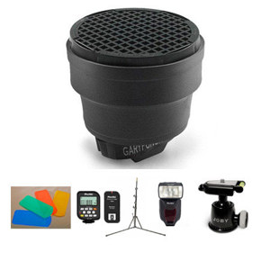  Phottix Mitros TTL Flash For Canon - Bundlle With  Odin Wireless TTL Flash Trigger (Black) TX/RX Set, Manfrotto 5001B 6' Retractable 5-Section Lightstand, Joby BH1 Ball Head, Gary Fong Collapsible Speed Snoot, and Gary Fong 4-piece Color Gel Set 