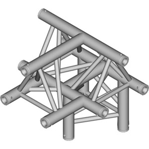 Global Truss TR-4097-U 1.64' (0.5m) 4 Way Triangular T-Junction Apex Up TR-4097-U