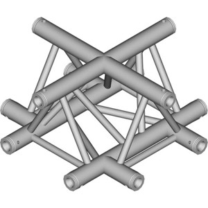 Global Truss TR-4100-U/D 1.64' (0.5m) 4 Way Triangular Cross Junction Apex Down TR-4100-U/D