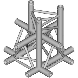 Global Truss 1.64' (0.5m) 5 Way Triangular Cross Junction Apex Down TR-4101-D