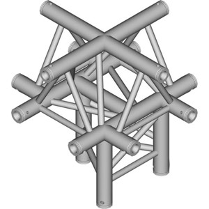 Global Truss 1.64' (0.5m) 5 Way Triangular Cross Junction Apex Up TR-4101-U